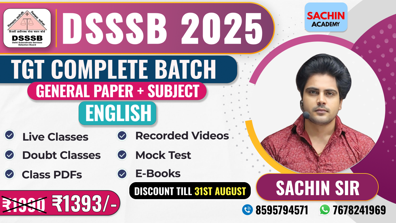 DSSSB TGT COMPLETE BATCH (GENERAL PAPER + ENGLISH)*