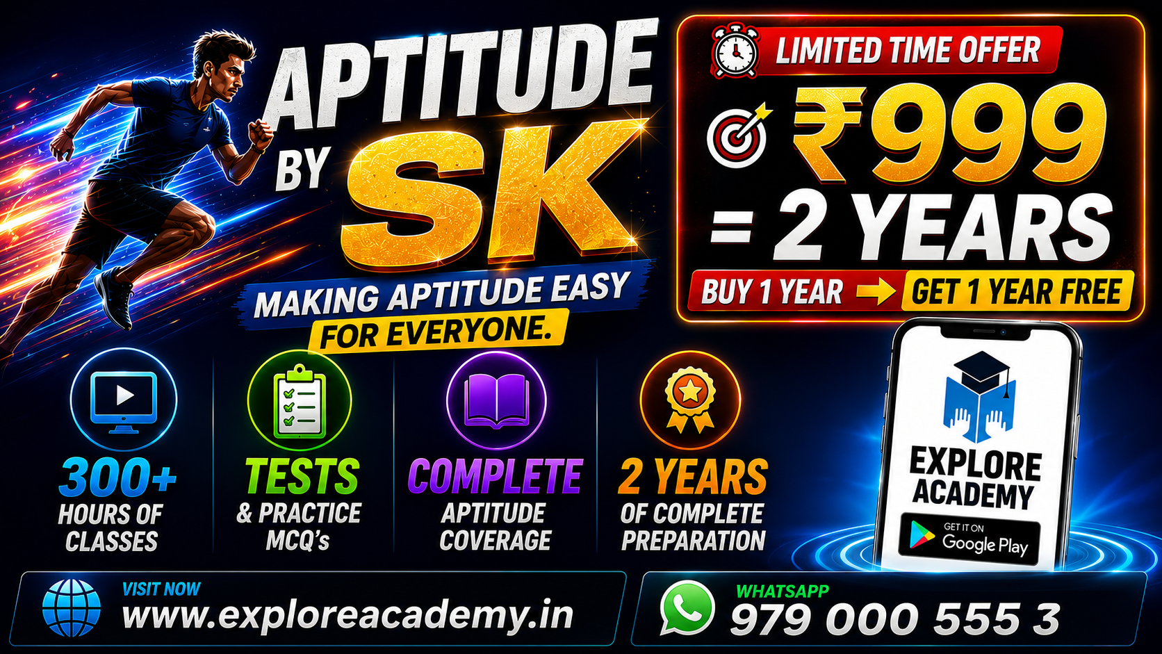 🎓 Aptitude By SK - 🏆 🎯 ₹999 = 2 YEARS