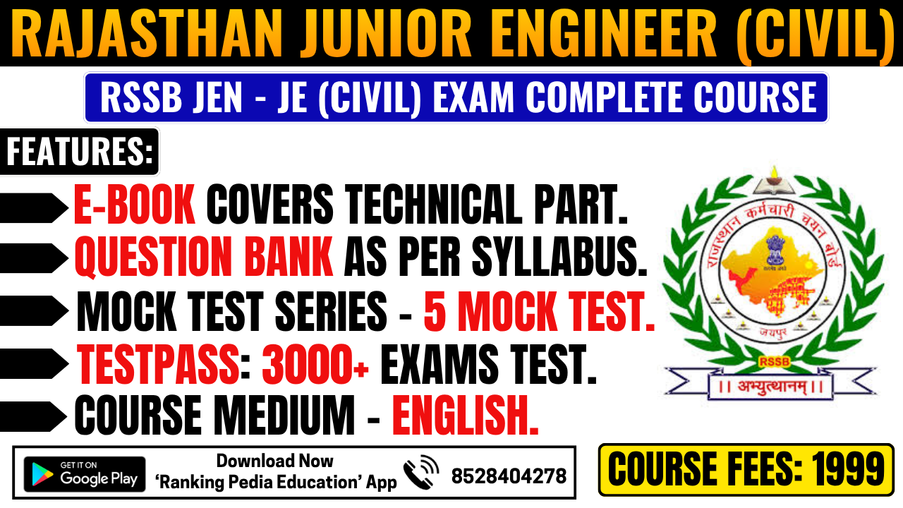 Rajasthan RSSB Junior Engineer (Civil) Exam Complete Course