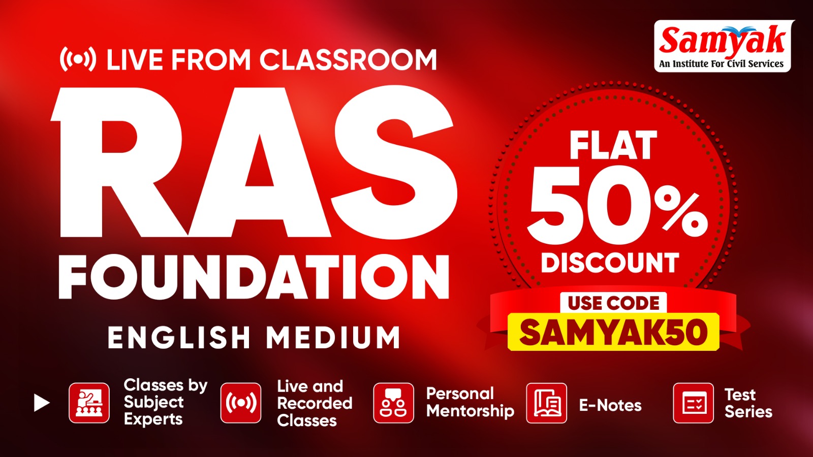 RAS Foundation Live From Classroom (Vidhyashree - 2026) English Medium From 3rd August