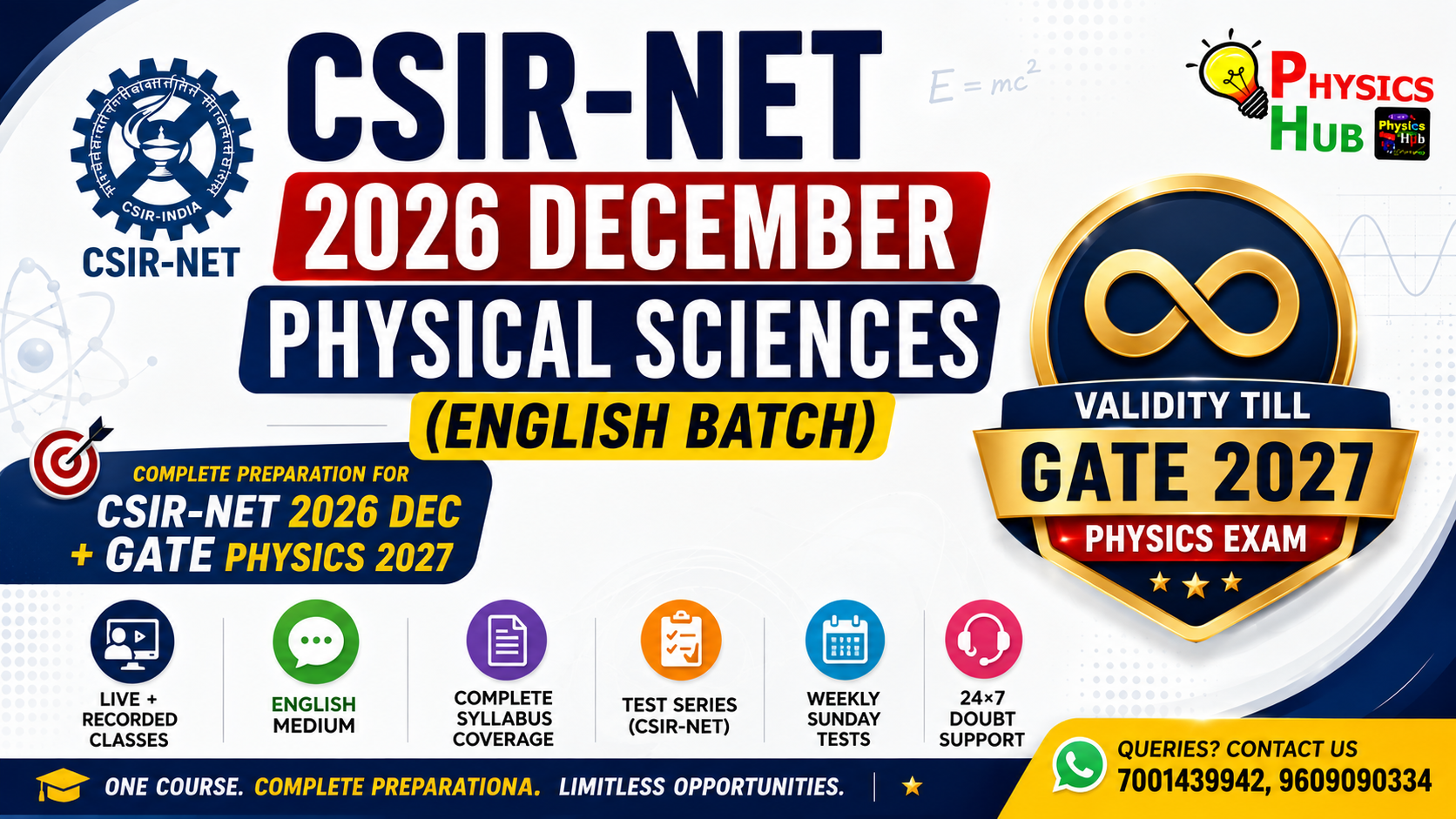 CSIR-NET 2026 December Physical Sciences (English Batch)