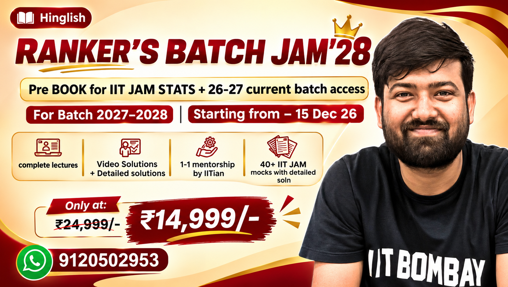 Ranker's Batch for IIT Jam 28