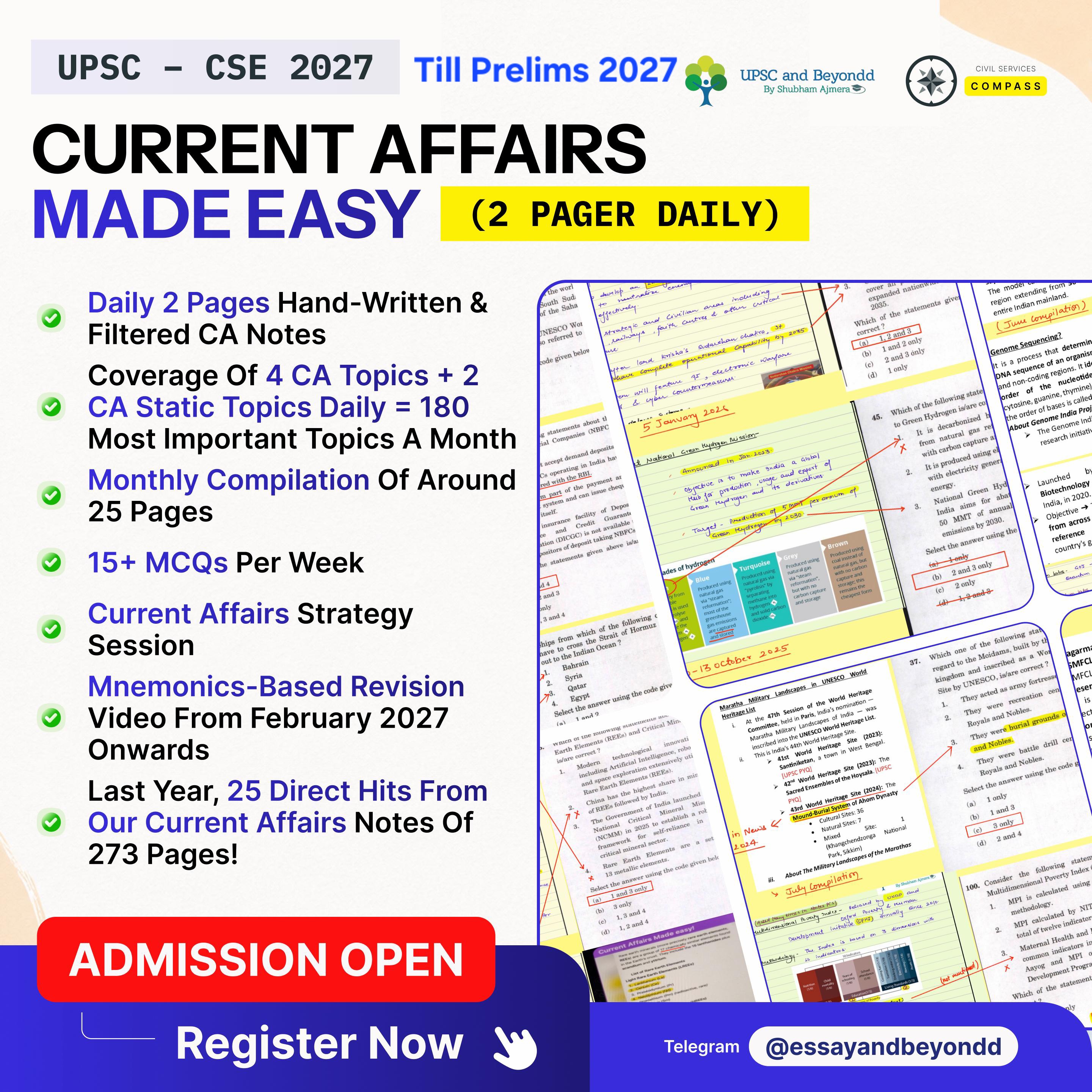 CA Made Easy (2 pager) 2027 (till prelims 2027)