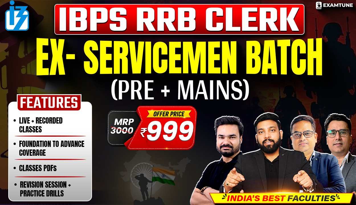 Ex-Servicemen IBPS RRB Clerk 2026 Batch | RRB Clerk Online Coaching For Pre + Mains | Ex-Servicemen Batch