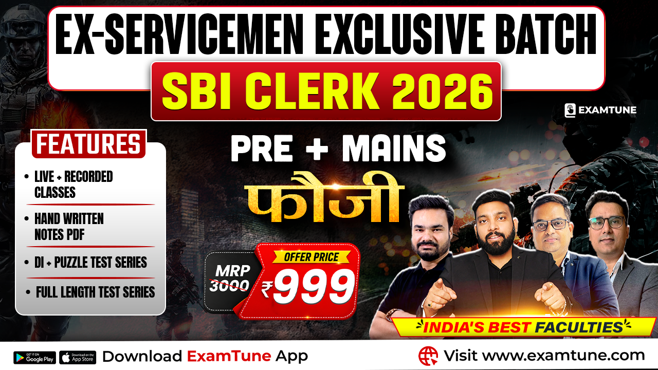 Ex-Servicemen SBI Clerk 2026 Complete Foundation (Fauji) Batch | SBI Clerk 2026 Pre + Mains