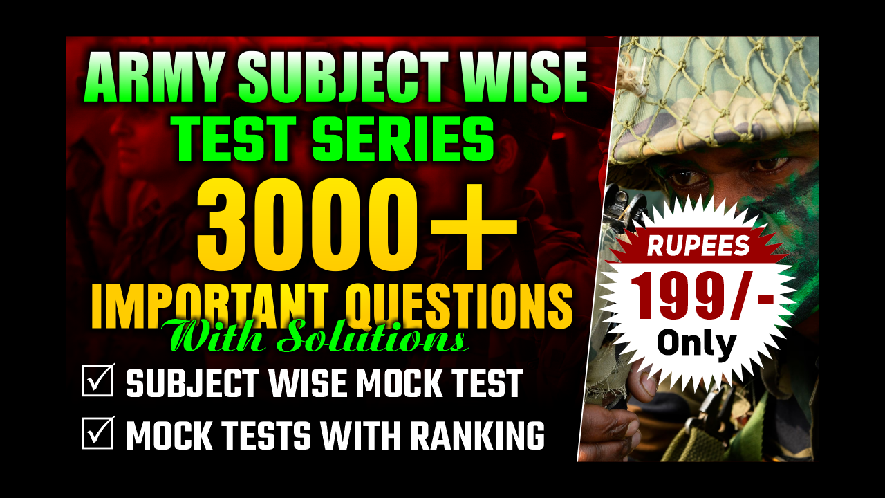 Army Subject Wise test series 3000 Questions with solution