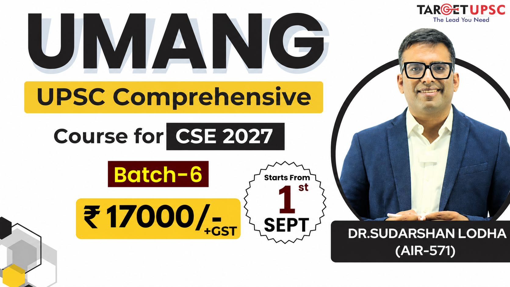 UMANG Comprehensive Course for 2027 Batch 6 ( 1st Sept)