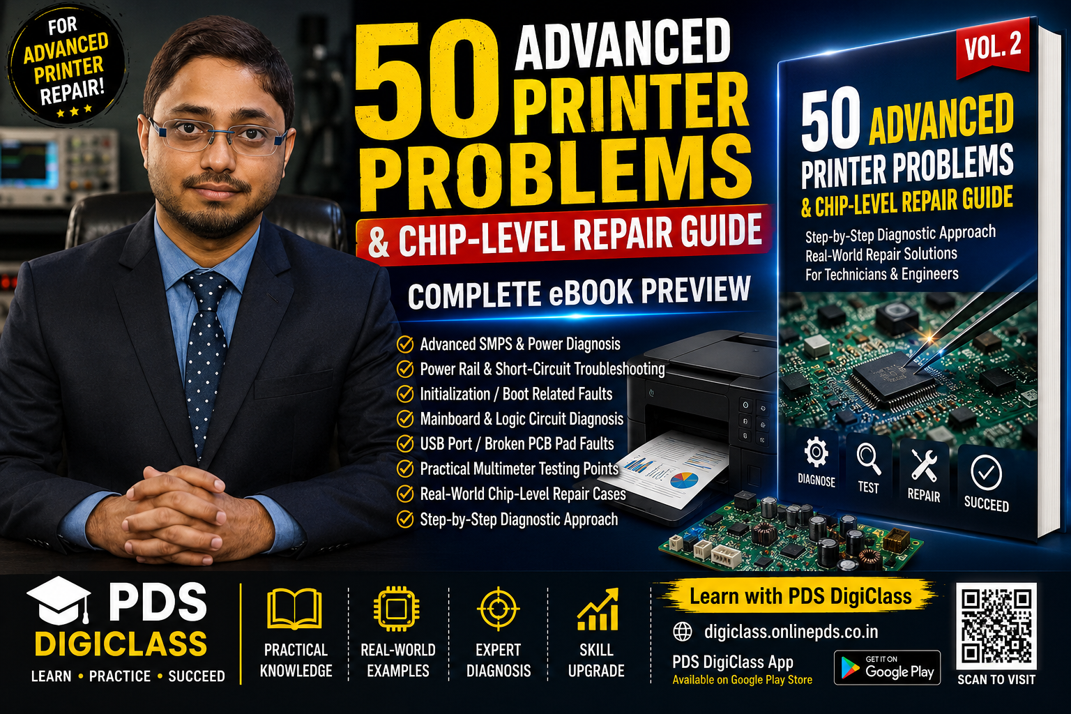 50 Advanced Printer Problems & Chip-Level Repair Guide – Vol. 2 | Professional eBook