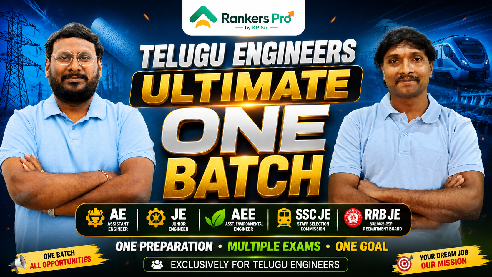Telugu Engineers ULTIMATE ONE Batch AEE | AE | JE | RRB Je | SSC Je