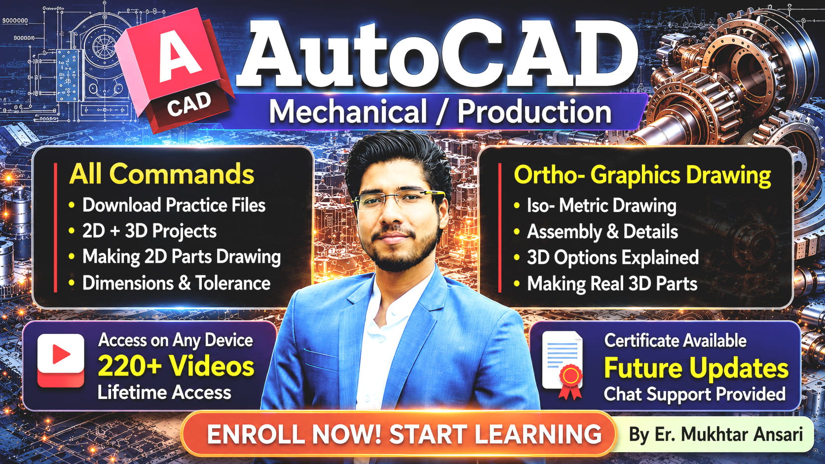 AutoCAD Mechanical 2D + 3D Complete Course