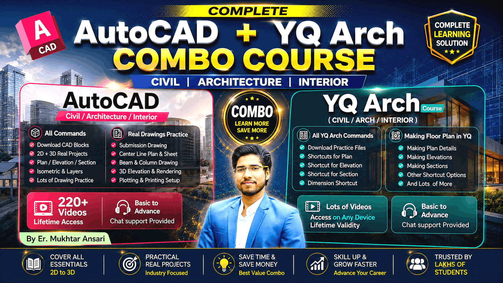 Complete AutoCAD + YQ Arch COMBO Course