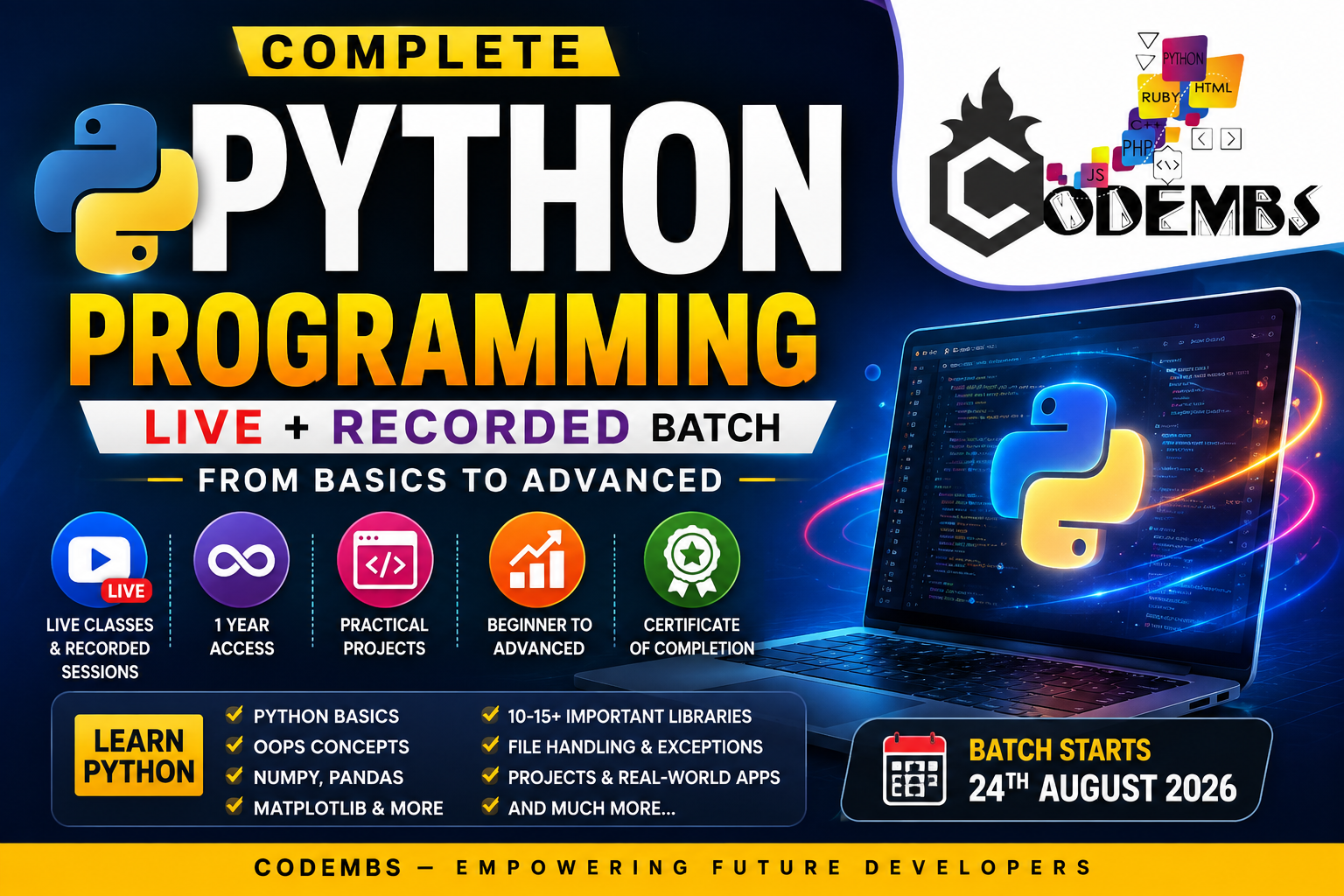 Python Programming online Batch 24th August 2026