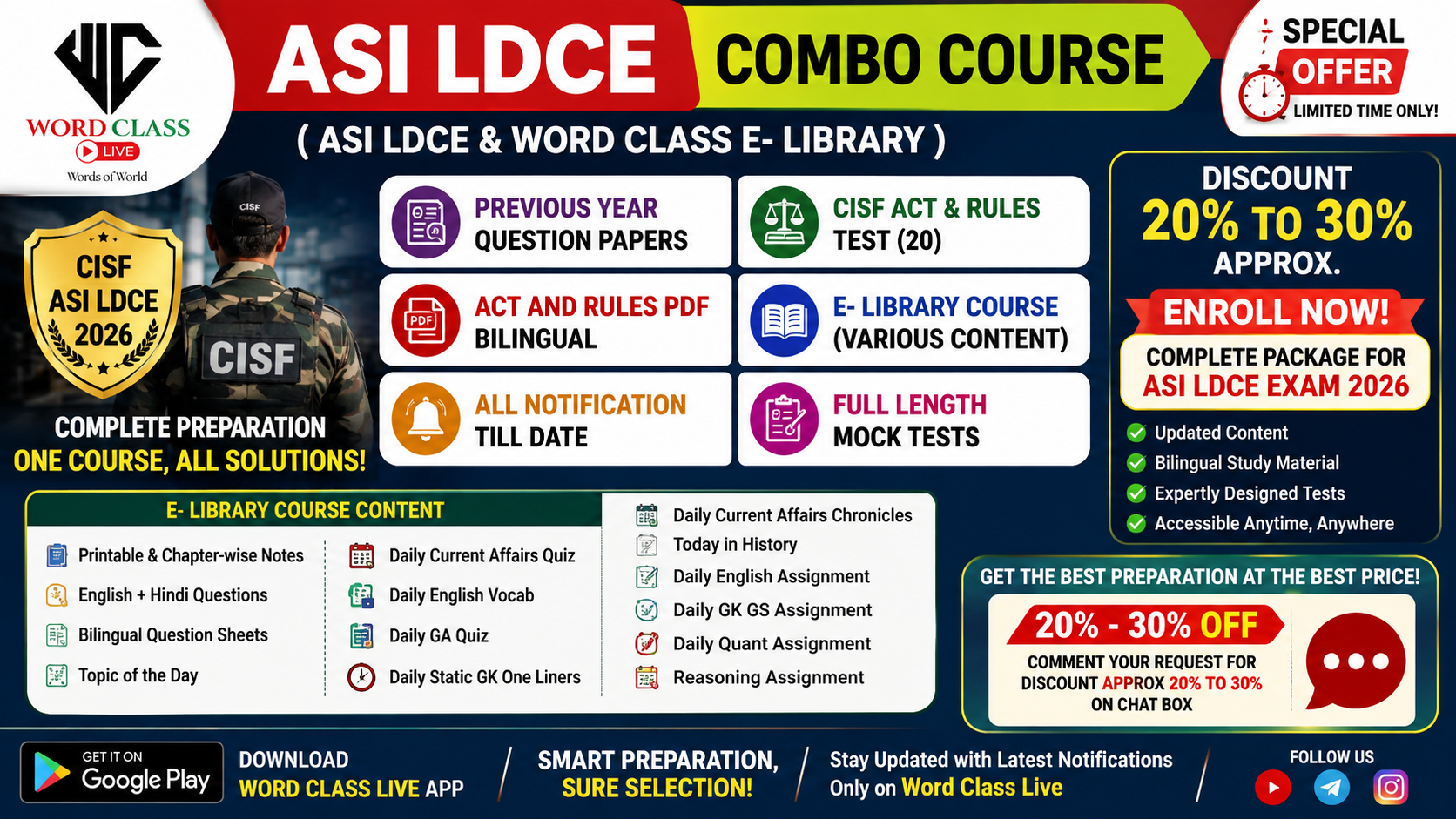 CISF ASI LDCE + E LIBRARY ( COMBO)