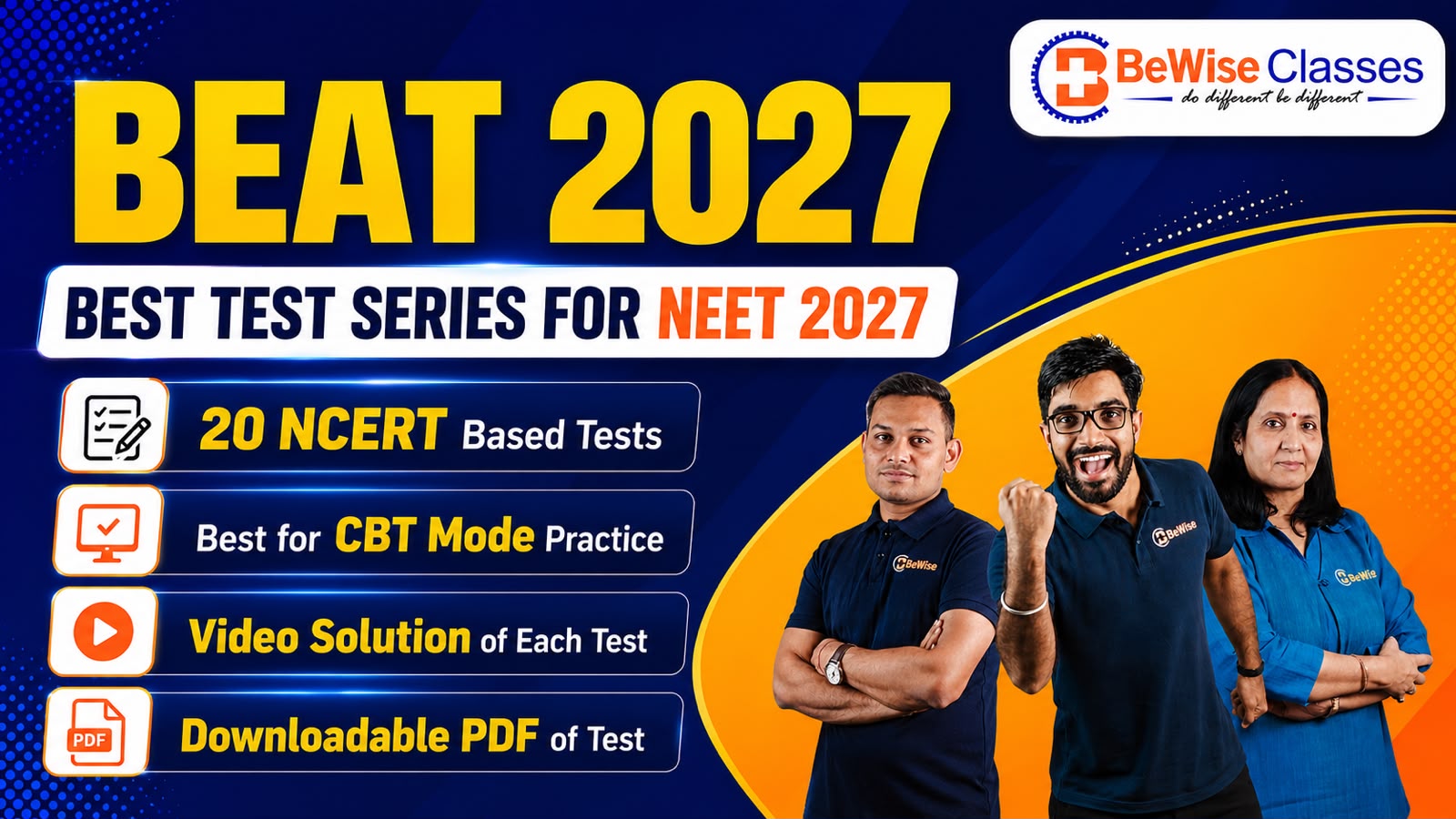 BEAT 2027 - Best Test Series for NEET 2027 | 20 Tests with Video Solution 
