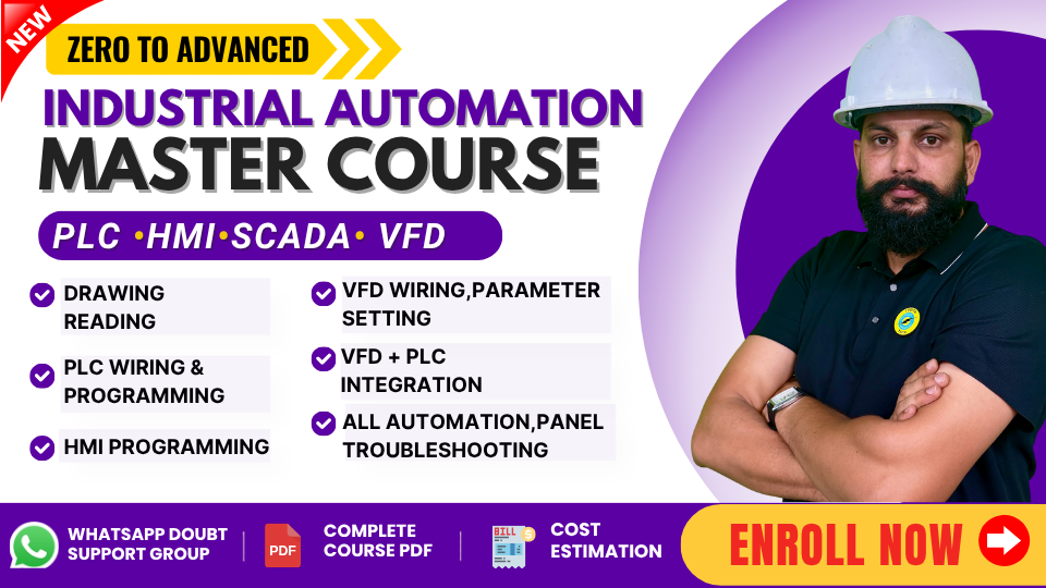 Industrial Automation  PLC • HMI • VFD • SCADA | Zero to Advanced Practical Training