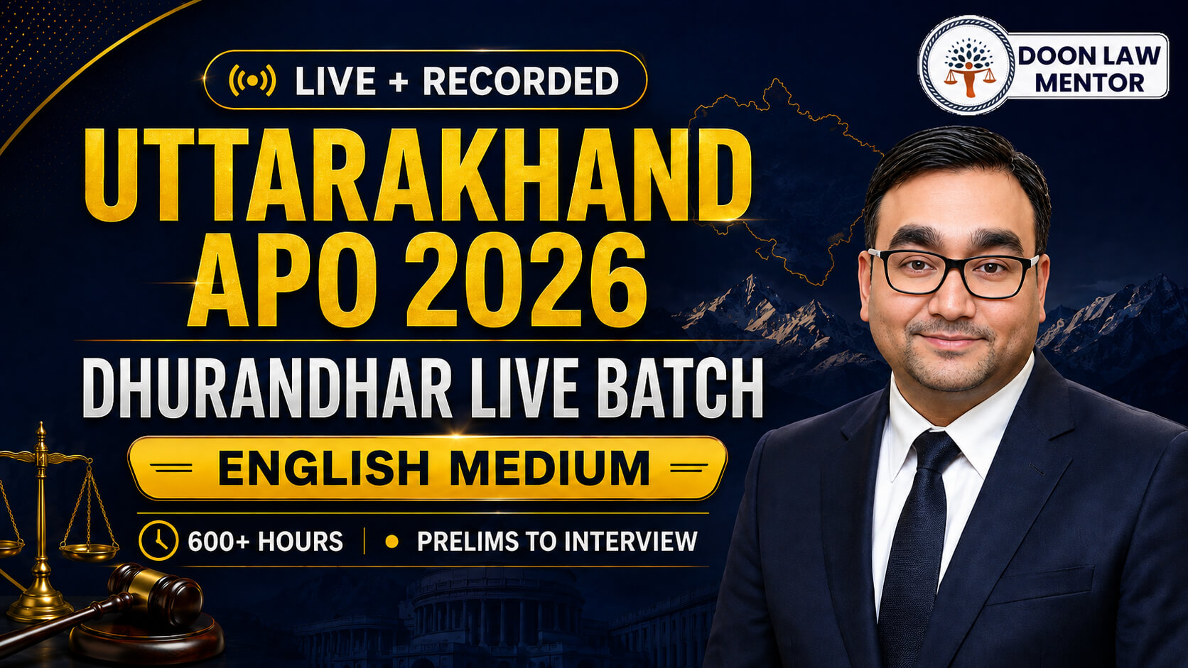 Uttarakhand APO Dhurandhar Live Batch 2026 - English Medium
