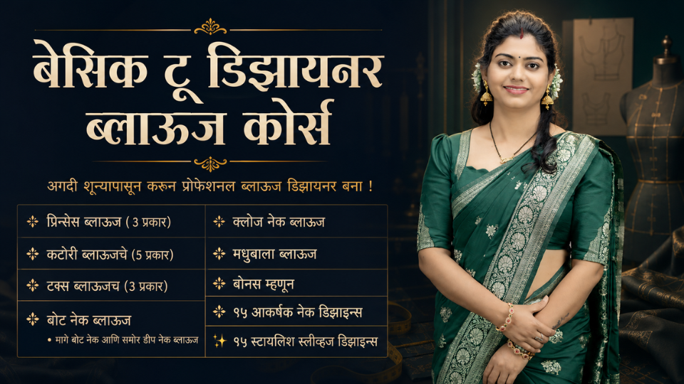 बेसिक टू डिझायनर ब्लाऊज कोर्स
