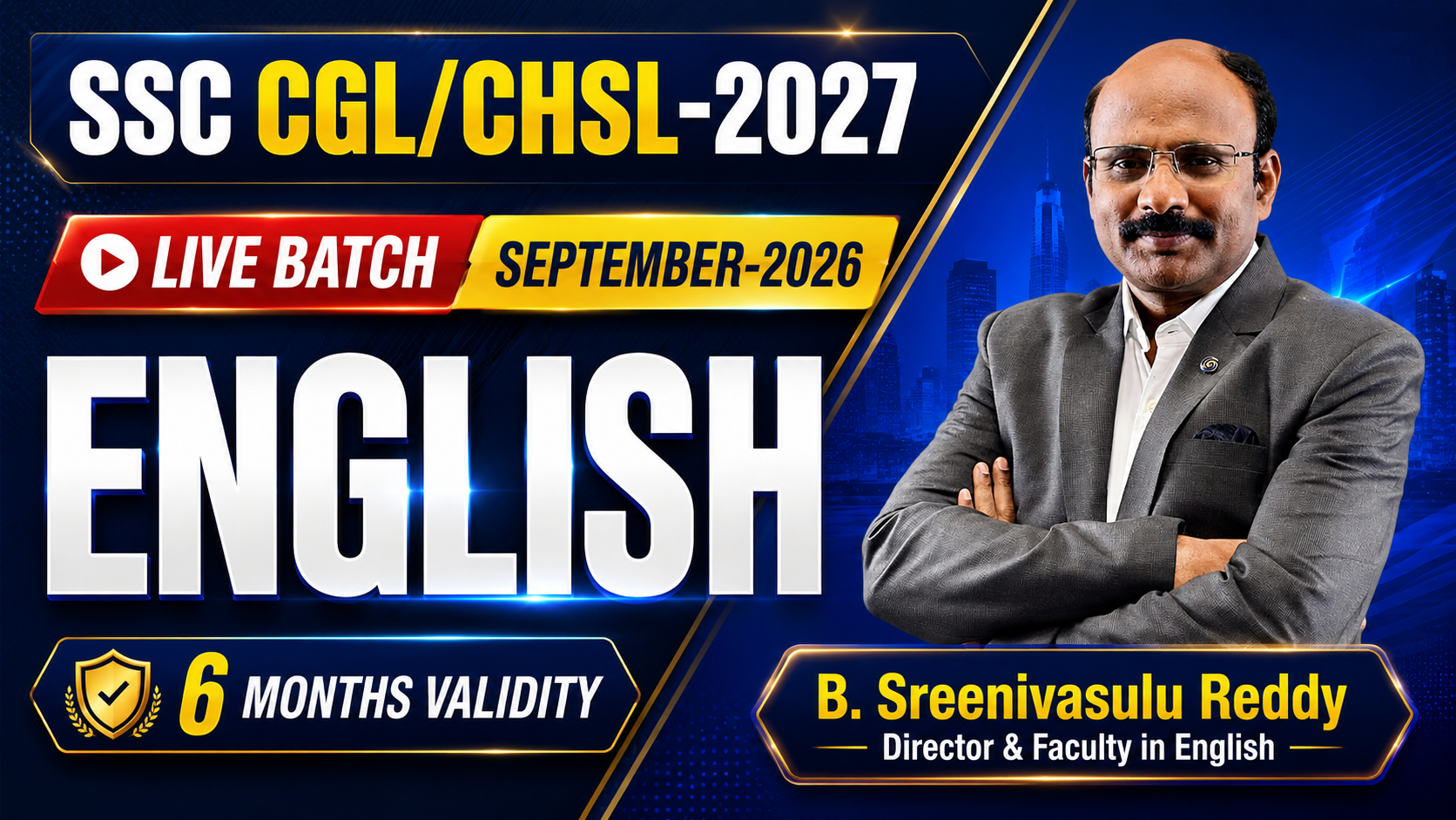 ENGLISH LIVE BATCH SEPTEMBER - 2026 (6 MONTHS VALIDITY)