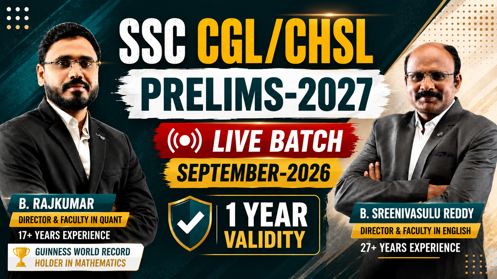 SSC CGL/CHSL LIVE BATCH SEPTEMBER - 2026 (12 MONTHS VALIDITY)
