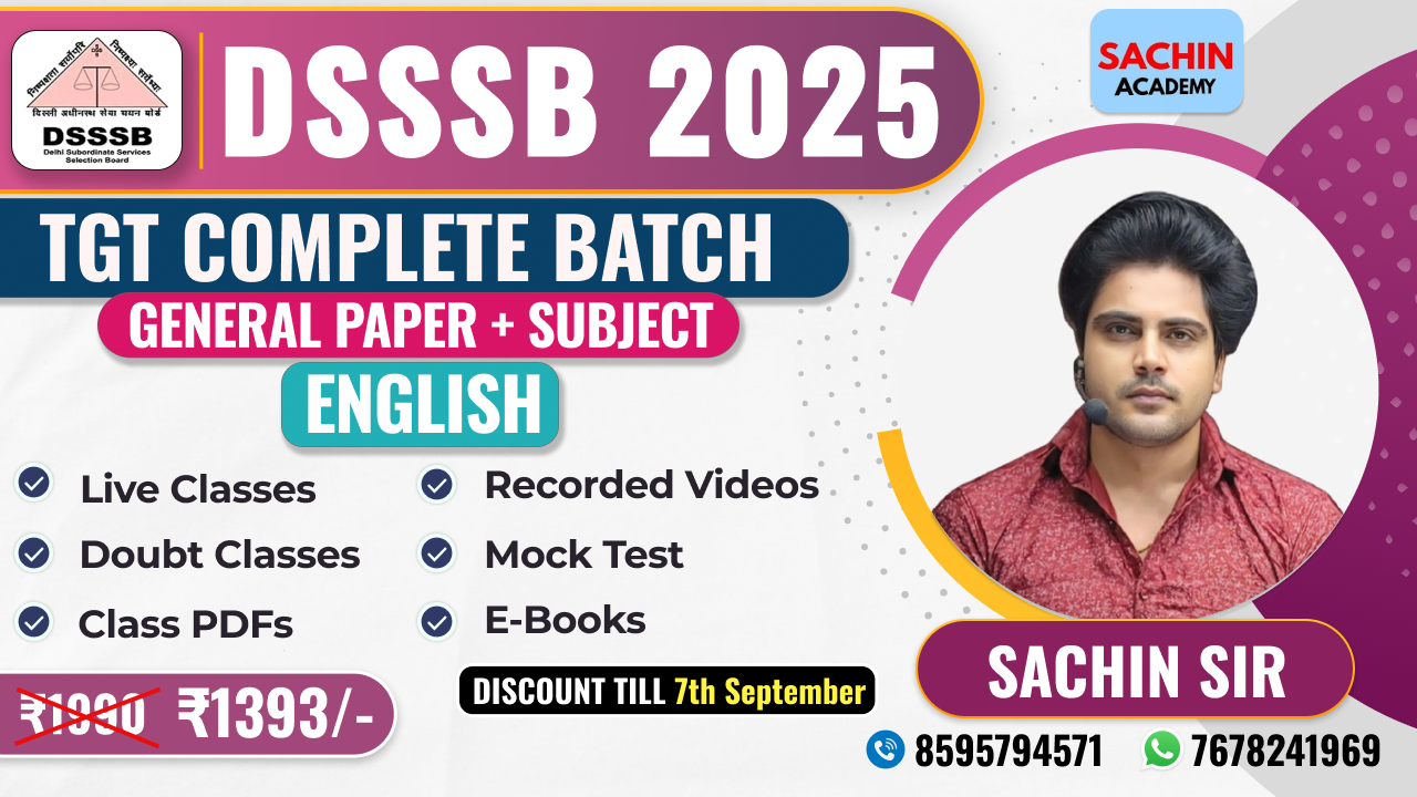 DSSSB TGT COMPLETE BATCH (GENERAL PAPER + ENGLISH)*
