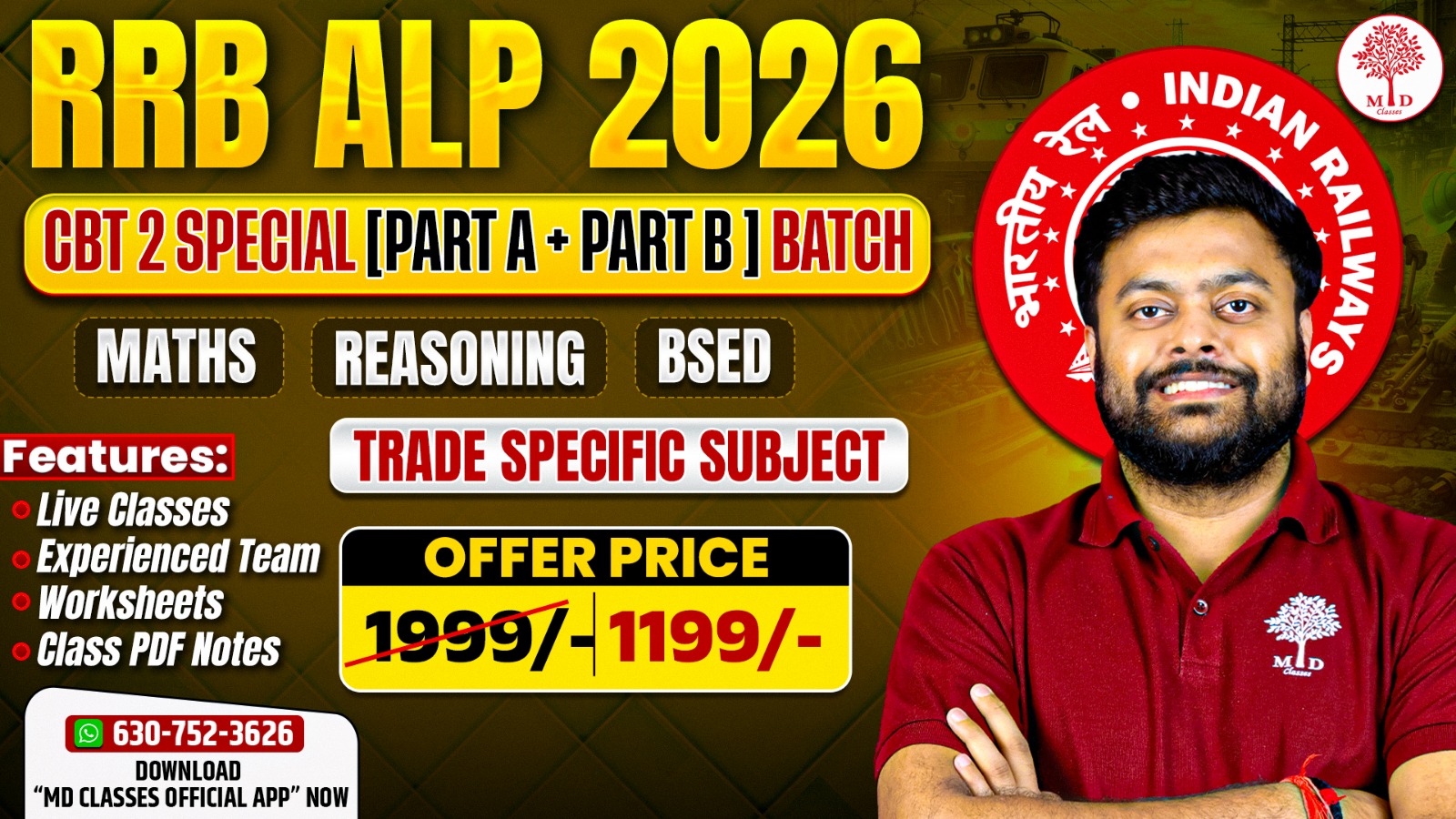 RRB ALP 2026 – CBT 2 SPECIAL  (PART A + PART B ) COMPLETE VOD BATCH