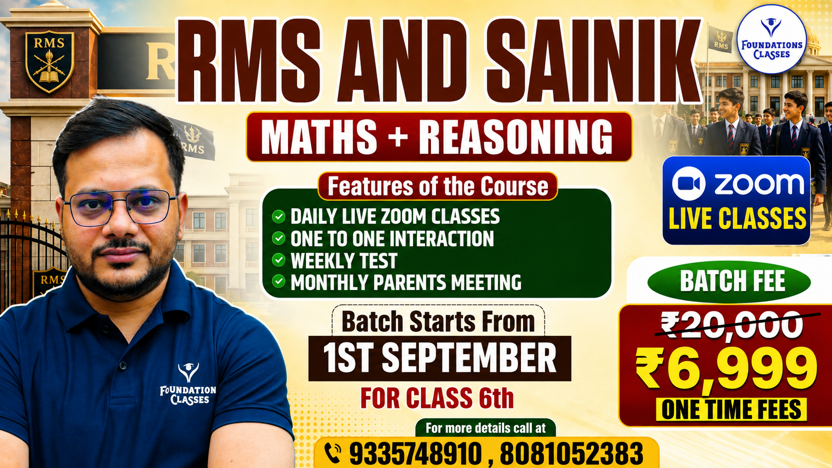 MATHS + REASONING RMS & SAINIK CLASS 6TH