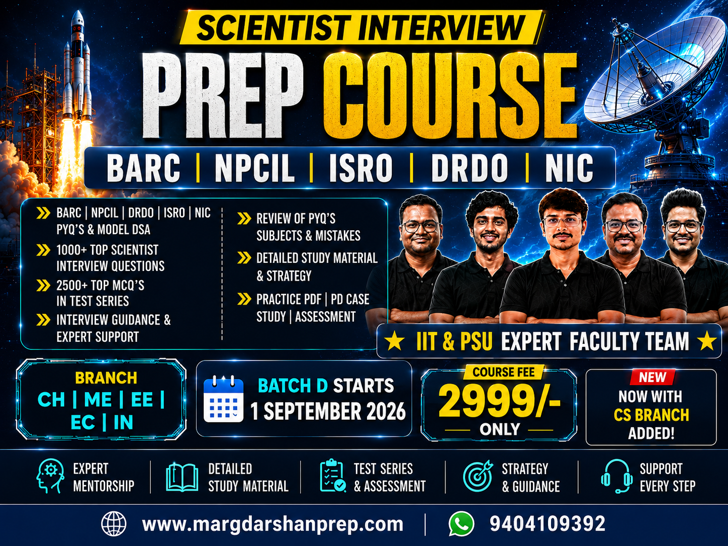 Scientist Interview Prep Course for BARC, NPCIL, ISRO, DRDO & NIC