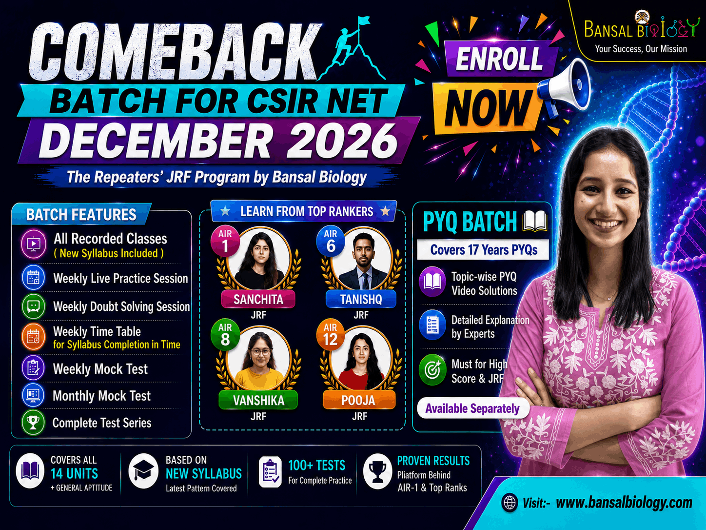 COMEBACK Batch for CSIR NET December 2026