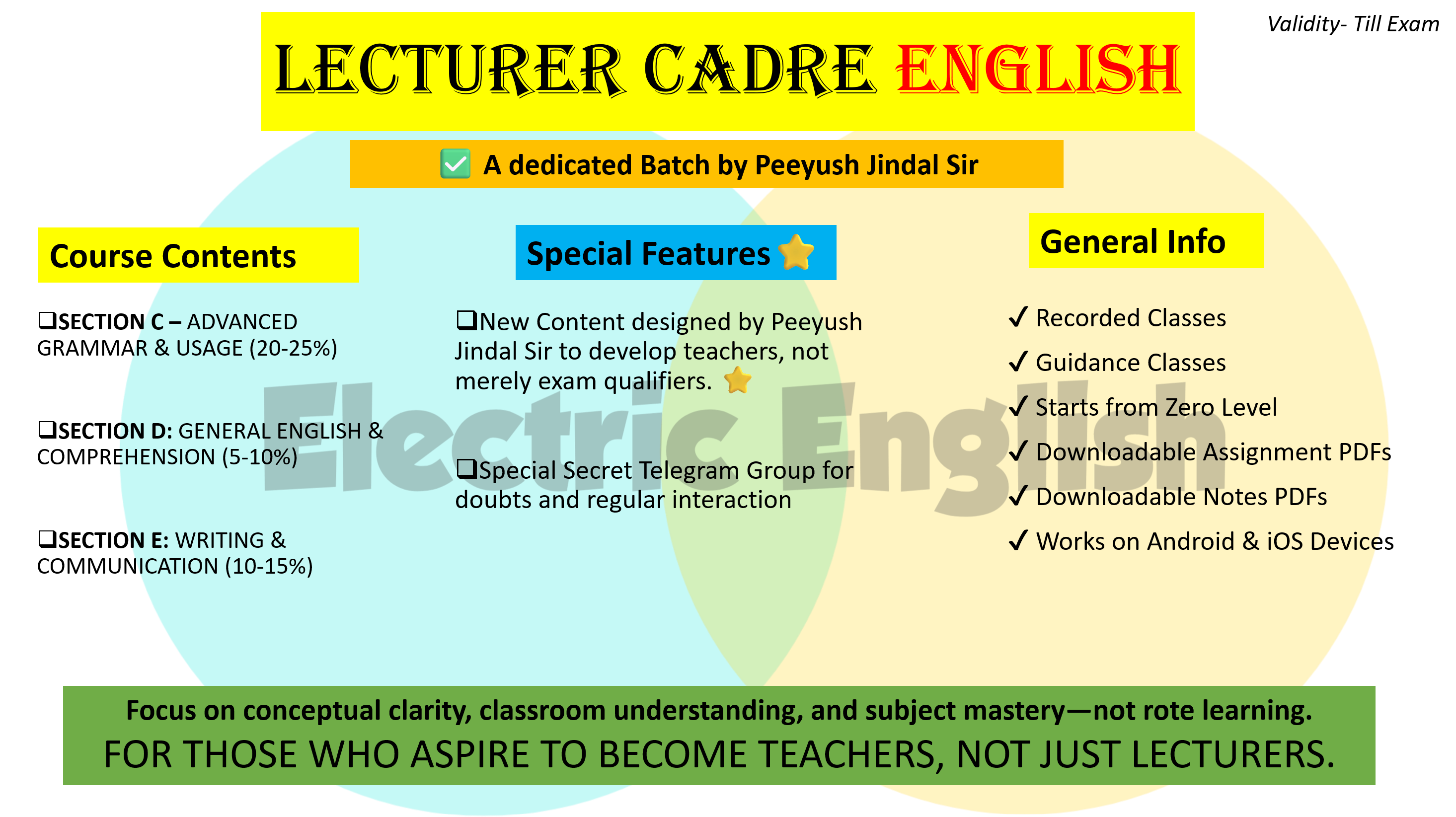 Lecturer/ Master Cadre English