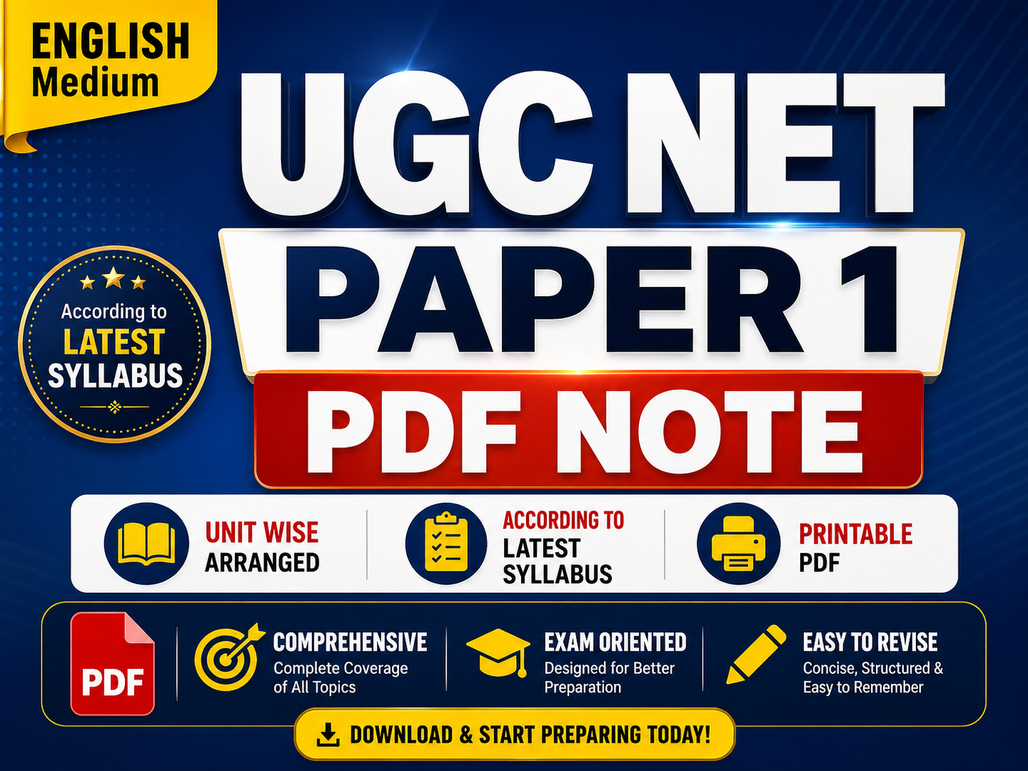 UGC NET PAPER 1 PDF Notes in English