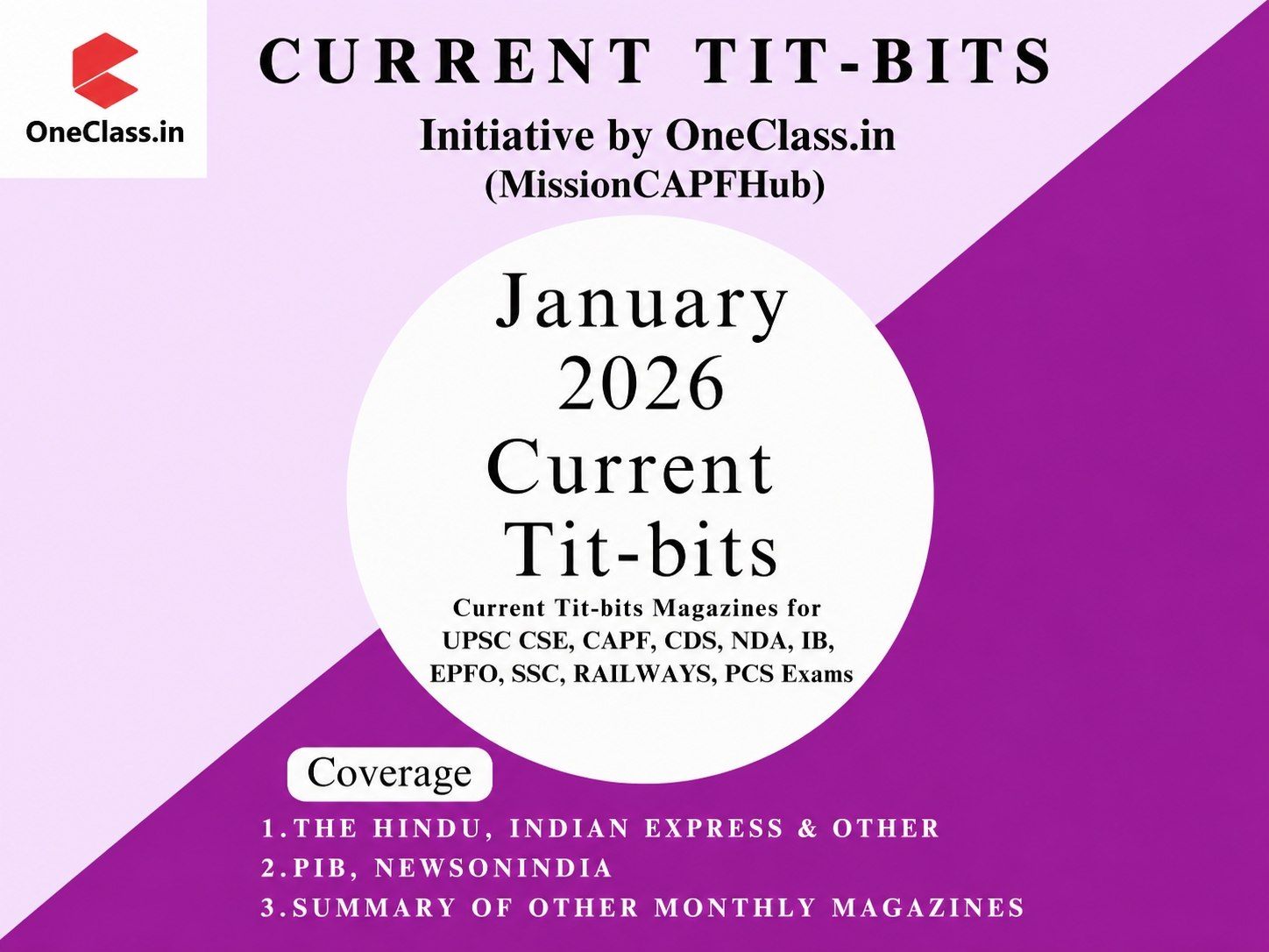 January 2026 Current Tit-Bits magazine by OneClass.in