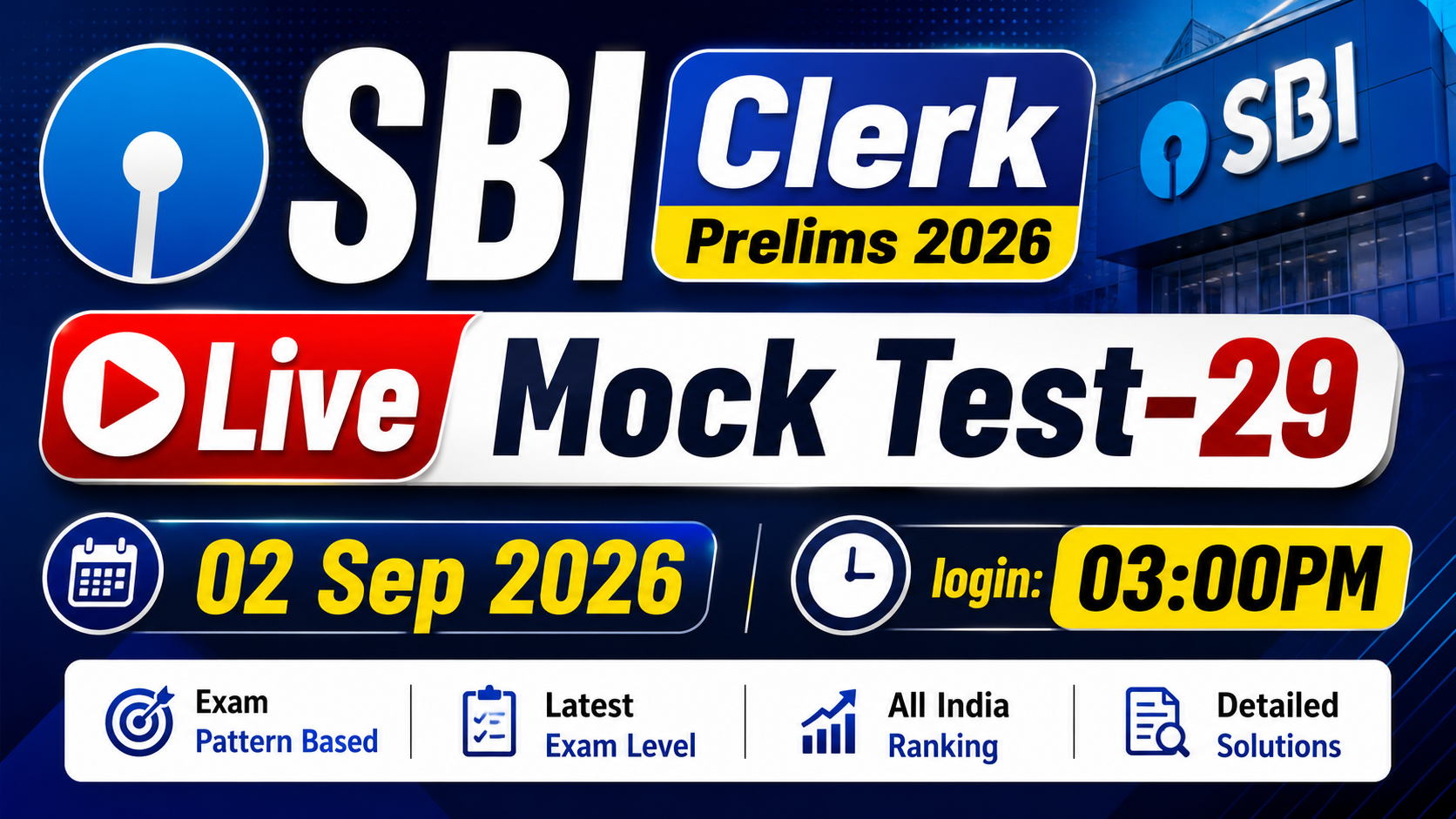 SBI Clerk Prelims Live Mock 2026