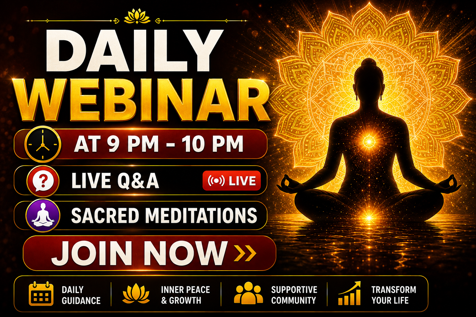 Live Webinar -Everyday - 9 PM -10 PM