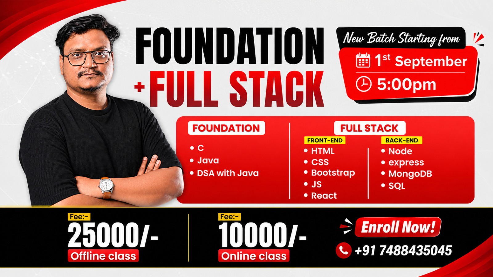 FOUNDATION OF CODING WITH FULL STACK DEVELOPMENT(LIVE Date:01-sep-26,Time 5:00pm)
