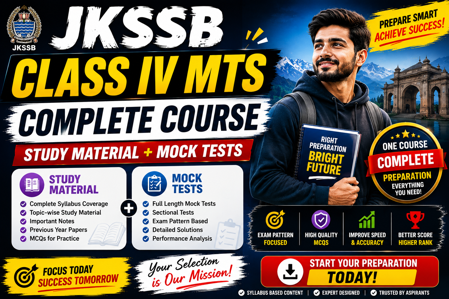 JKSSB Class IV MTS Complete Course | Study Material + Mock Tests