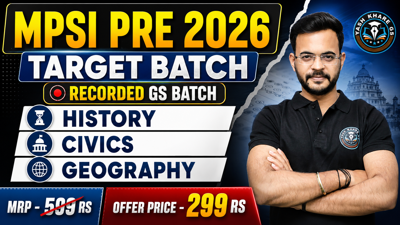 MPSI PRE 2026 | Target Batch | Recorded GS Batch | History + Civics + Geography | Validity 5 Months