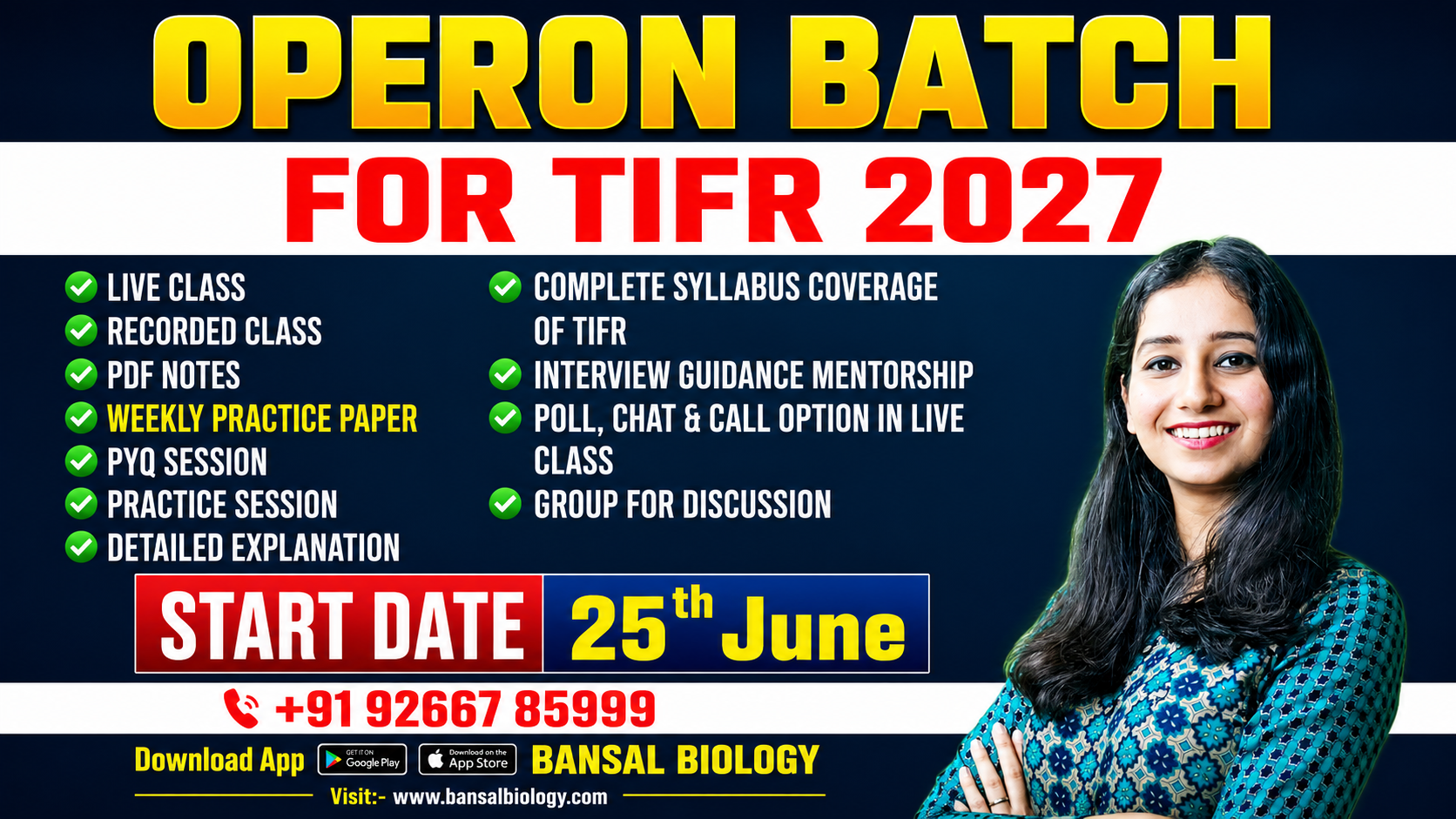 OPERON Batch for TIFR 2027