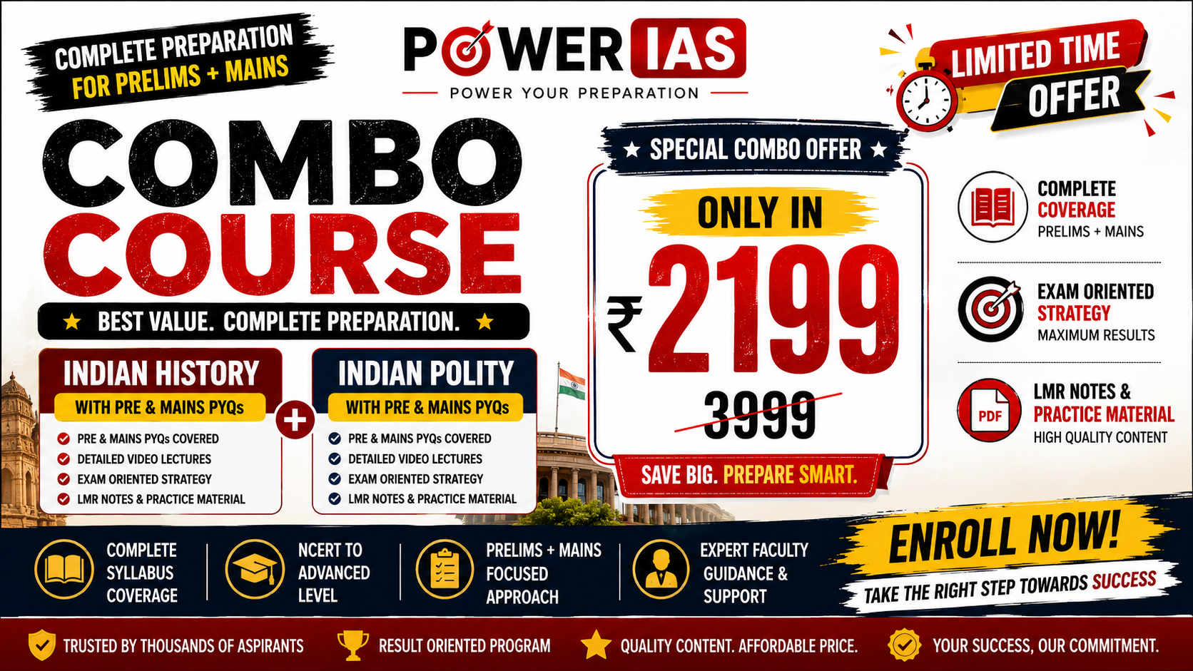 Combo Batch (HISTORY+POLITY) with detailed PYQs Solution