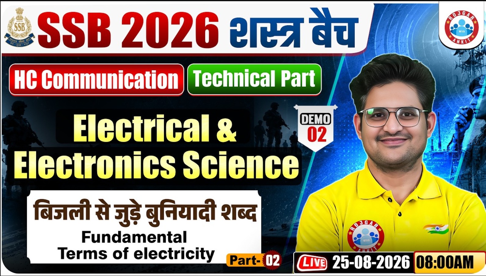 SSB HC Communication 2026 Elec. Science Class | शस्त्र बैच Demo Class | Fundamental Terms Of Elect.