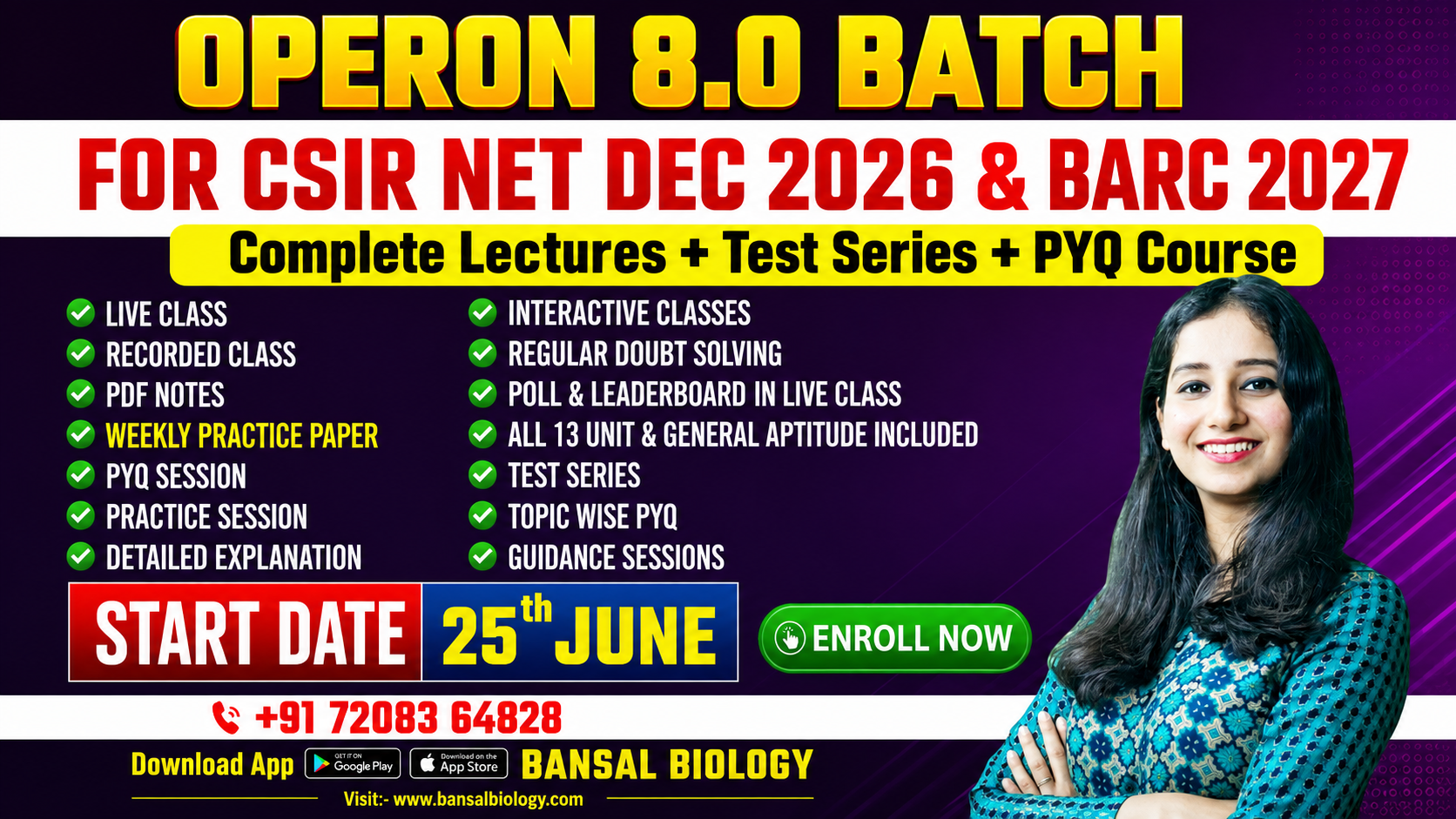Operon 8.0 Batch for CSIR NET DEC 2026 and BARC 2027
