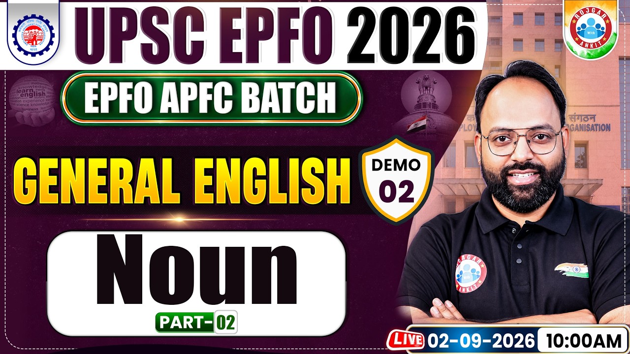 UPSC EPFO Preparation 2026 | EPFO English Classes | Demo 2 | Noun
