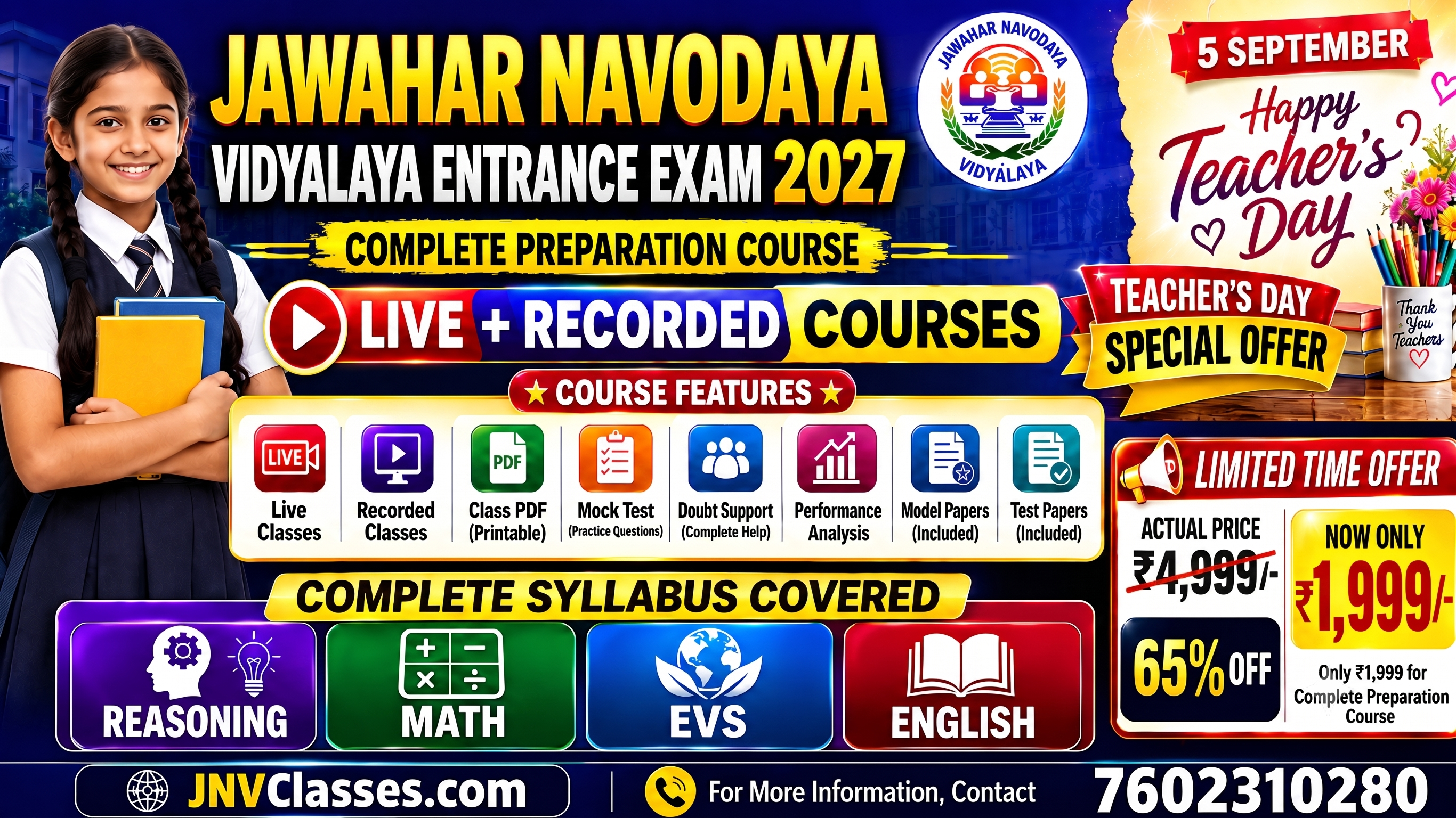(02) Jawahar Navodaya Vidyalaya 2027 Class 6 | English Medium Online Course 