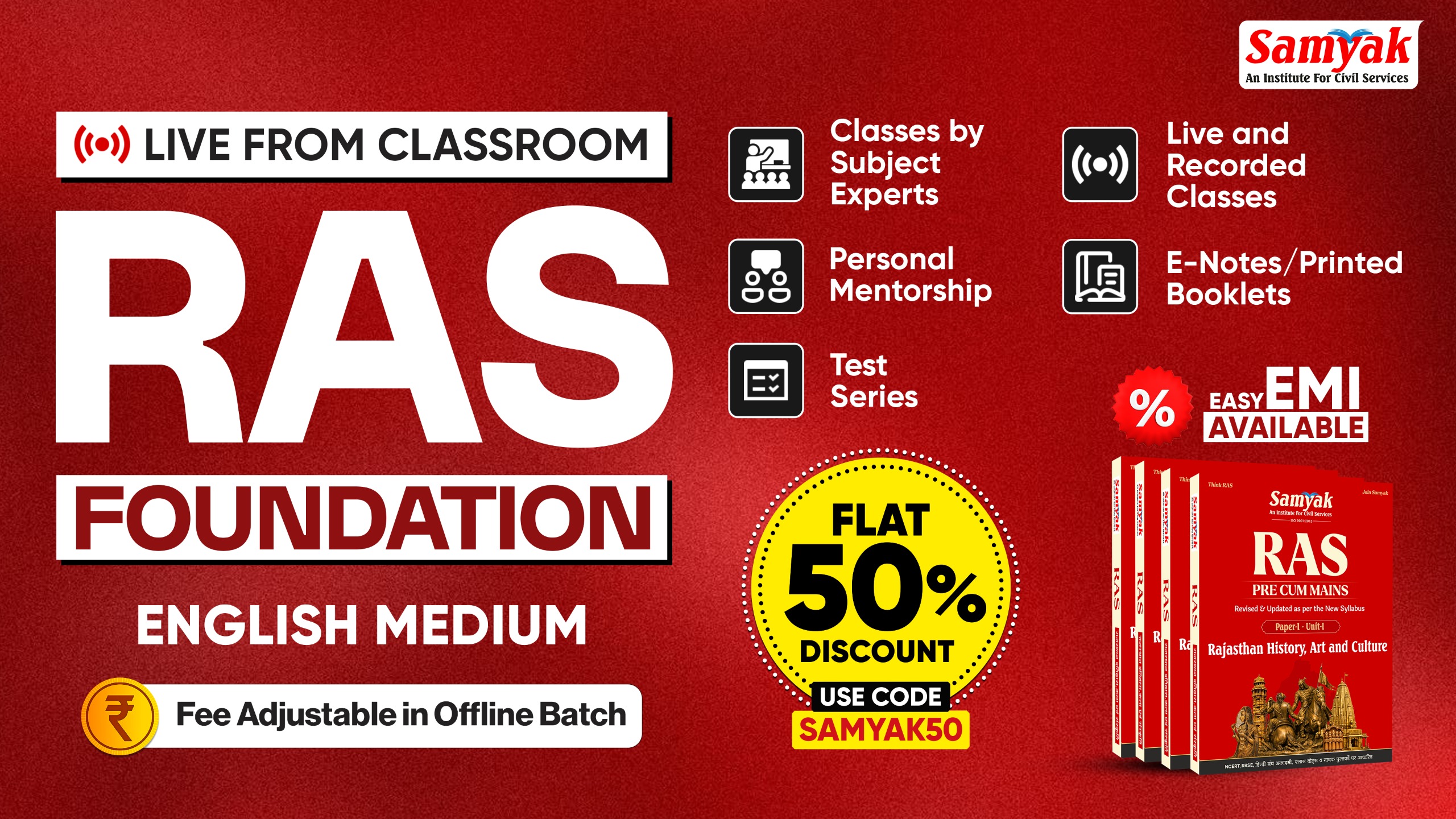 RAS Foundation  Live From Classroom with Booklets English Medium From September 2025