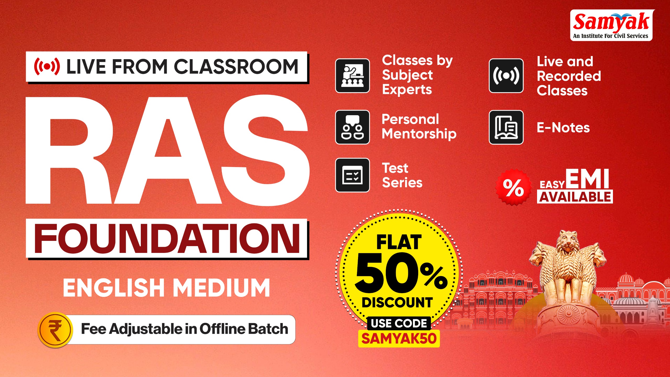 RAS Foundation Live From Classroom English Medium From September 2026