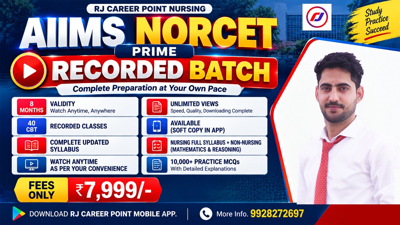 PRIME  BATCH [NORCET, RRB, ESIC], One Course For All NSG. Exam 