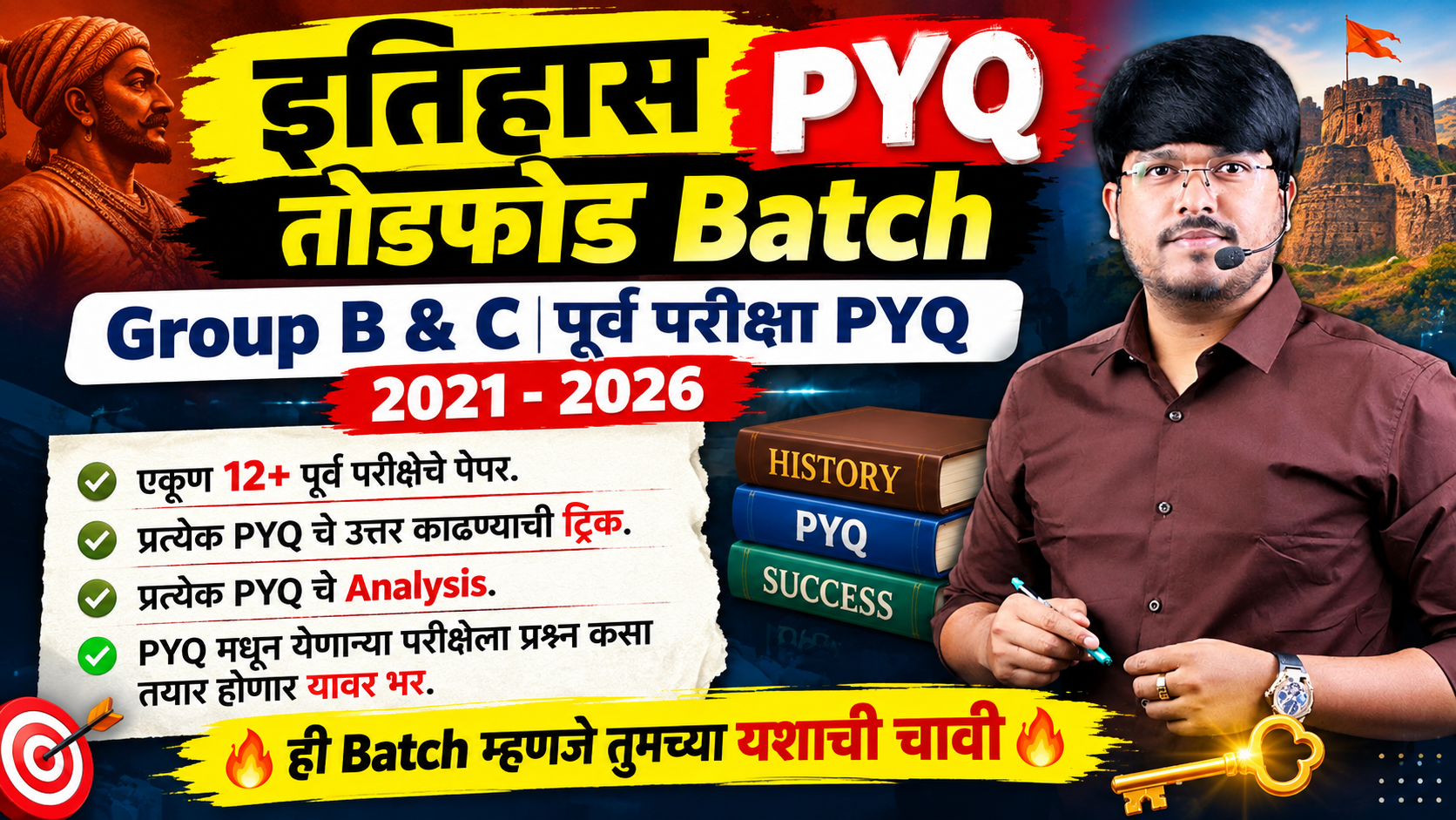 इतिहास PYQ तोडफोड Batch 