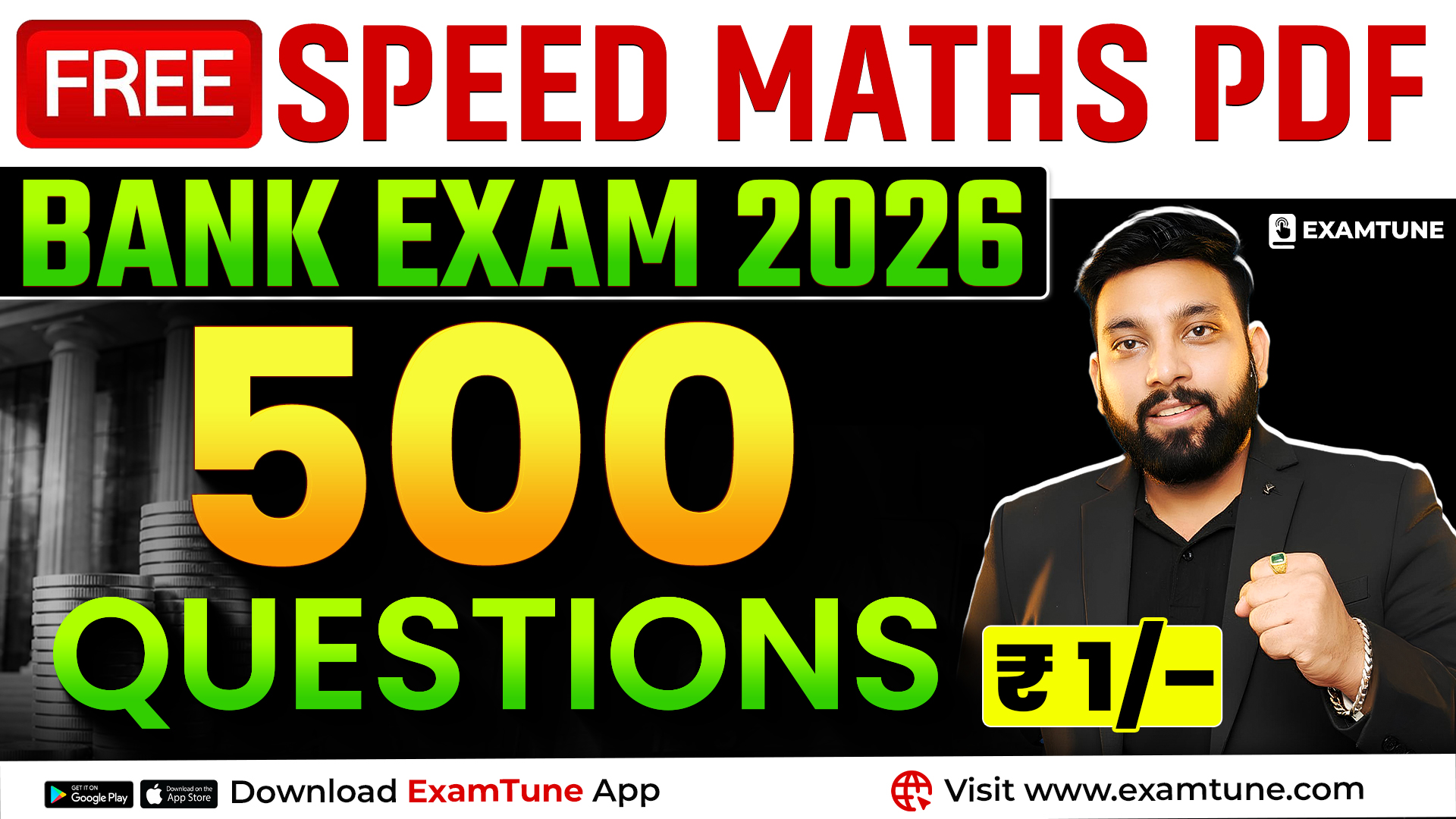 Free Speed Maths PDF for Bank Exam 2026 | 500 Questions by Arun Sir