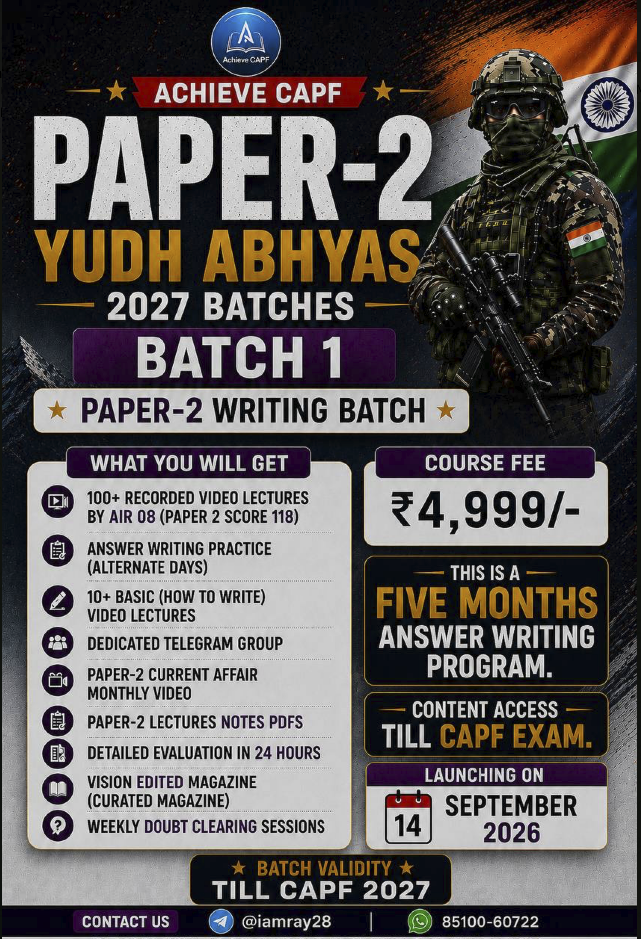 YUDH ABHYAS 2027 BATCH-1 (5 Months Writing Batch)