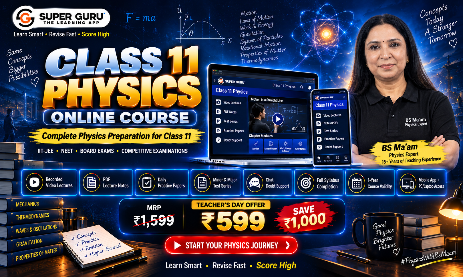 11th Class Hindi Medium Complete Physics Course | B.S. MA'AM