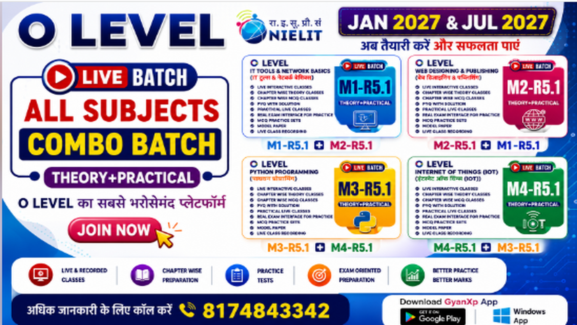 O LEVEL All Subjects LIVE Combo Pack (M1-R5.1 M2-R5.1 M3-R5.1 & M4-R5.1) 2027